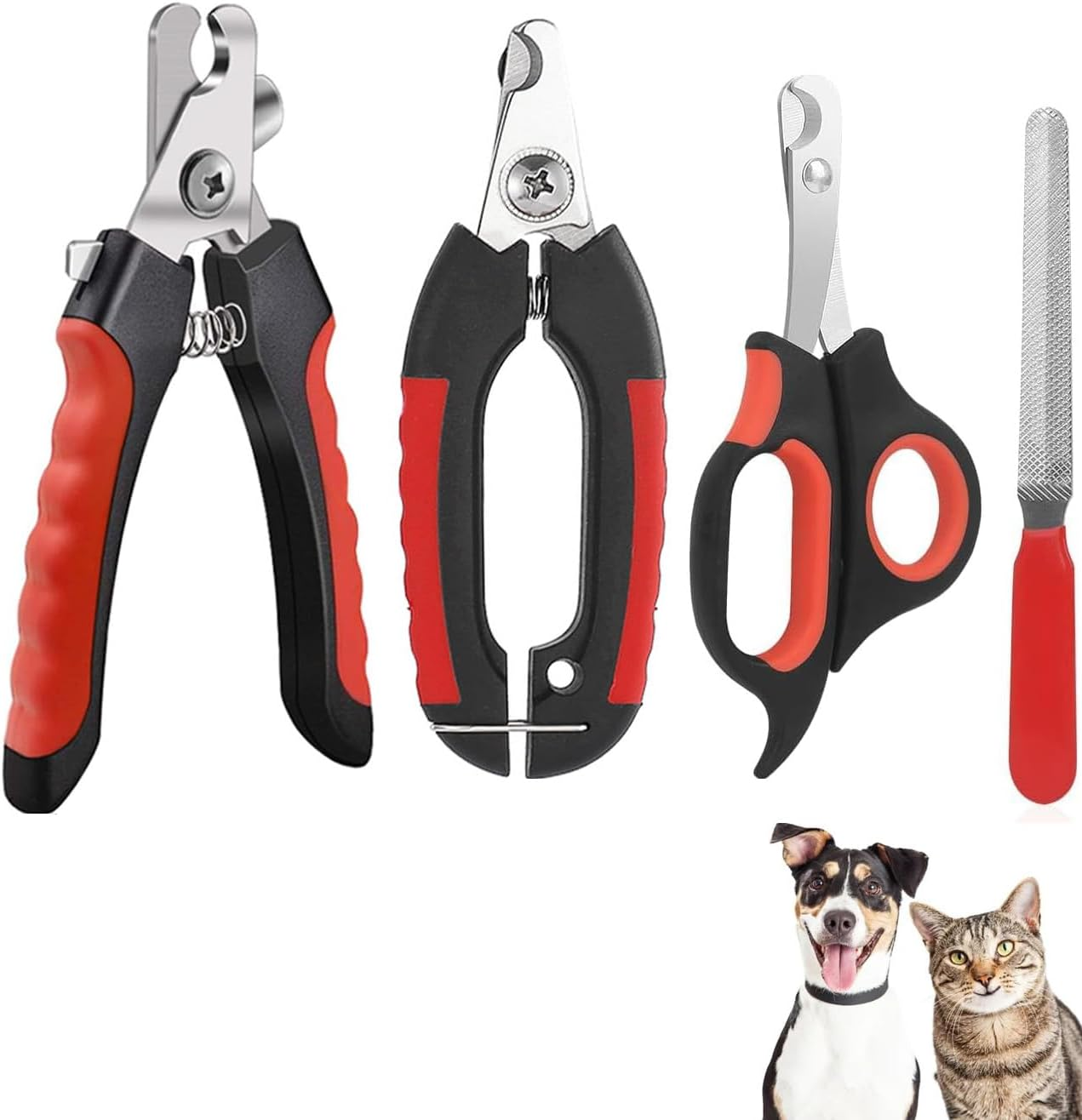 Dog Nail Clippers Trimmer Set, Quick Safety Guard to Avoid Over-Cutting, Stainless Steel Razor Sharp Blades, Sturdy Non-Slip Handles, Storage Case and Nail File, Professional Pet Grooming image number 3