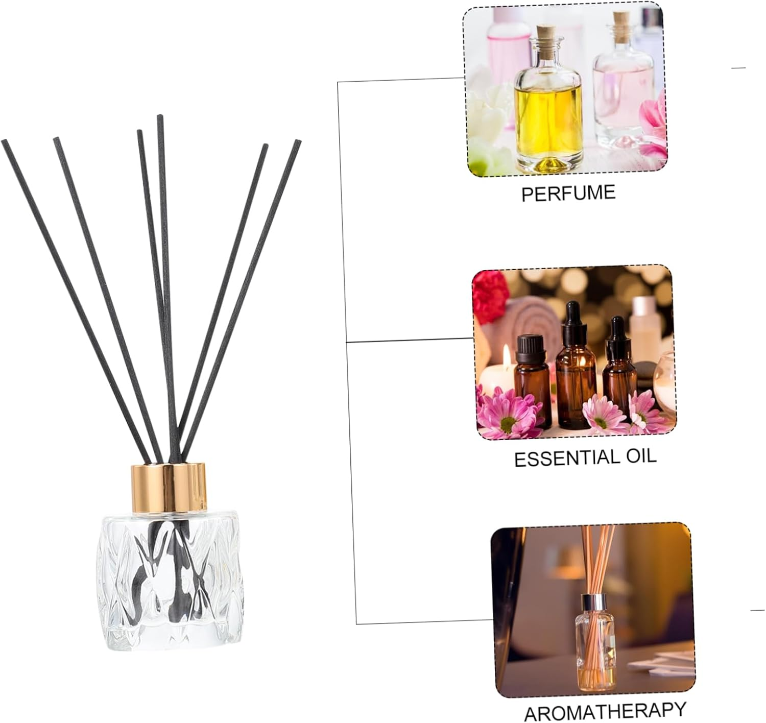 Ciieeo Elegant Diffuser Bottles Aroma Bottles Diamond Design Home Aromatherapy image number 3
