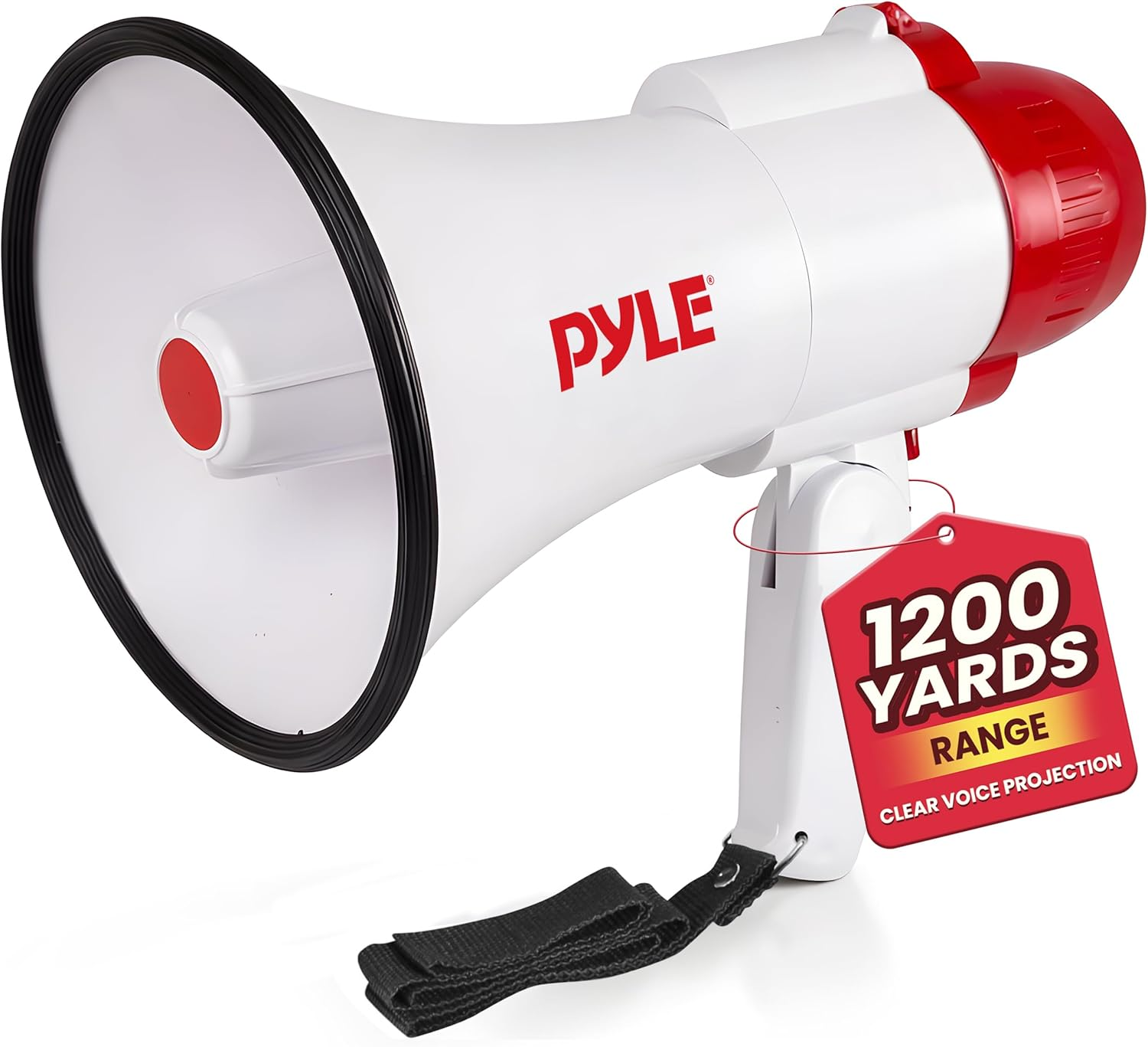 Portable Megaphone Speaker Siren Bullhorn - Compact and Battery Operated with 30 Watt Power, Microphone, 2 Modes, PA Sound and Foldable Handle for Cheerleading and Police Use - Pyle PMP32GR (Green)