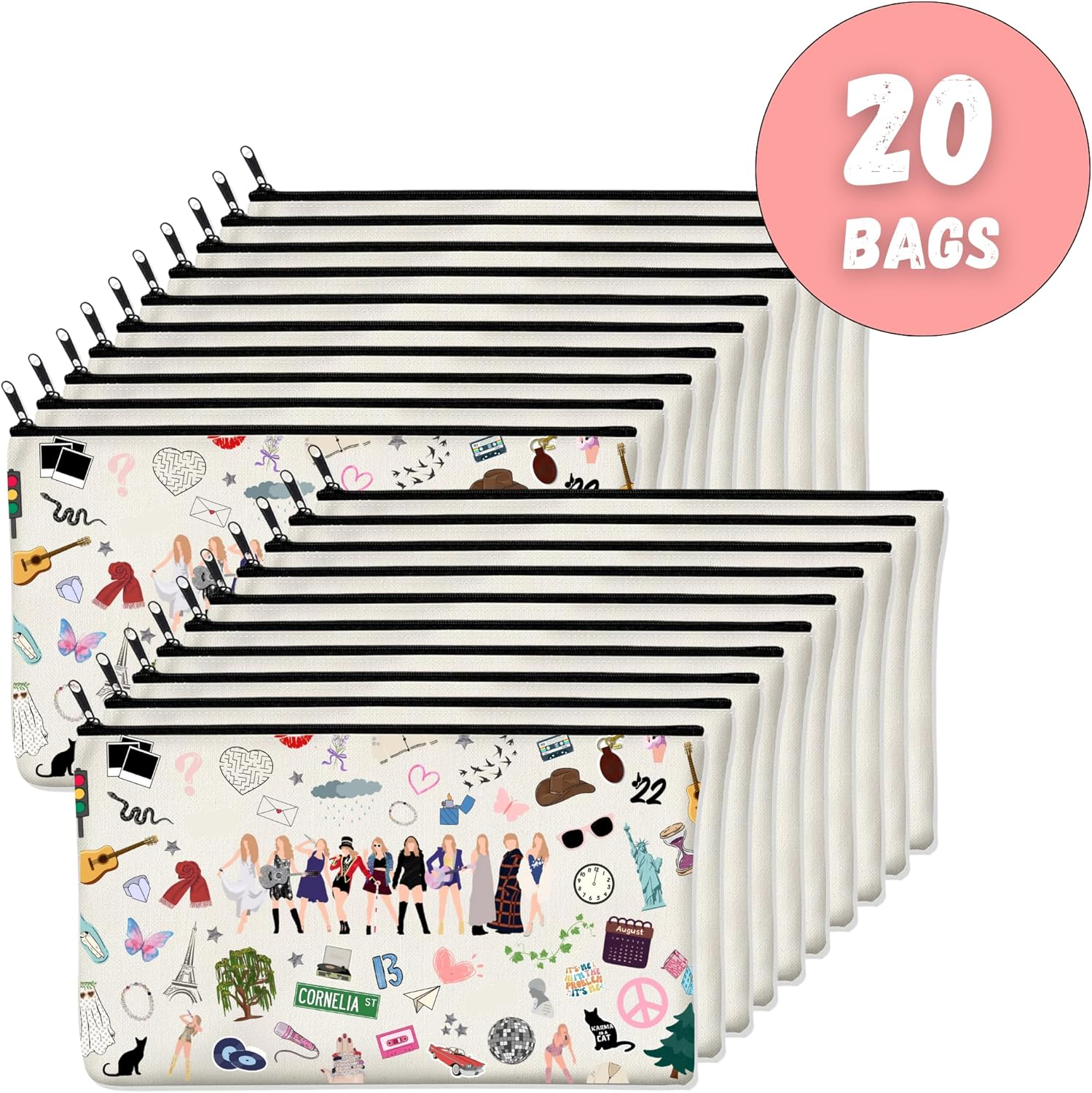 20 PCS Multicolour Cartoon Cosmetic Bags - Party Favors, Goodie Bags & Makeup Storage