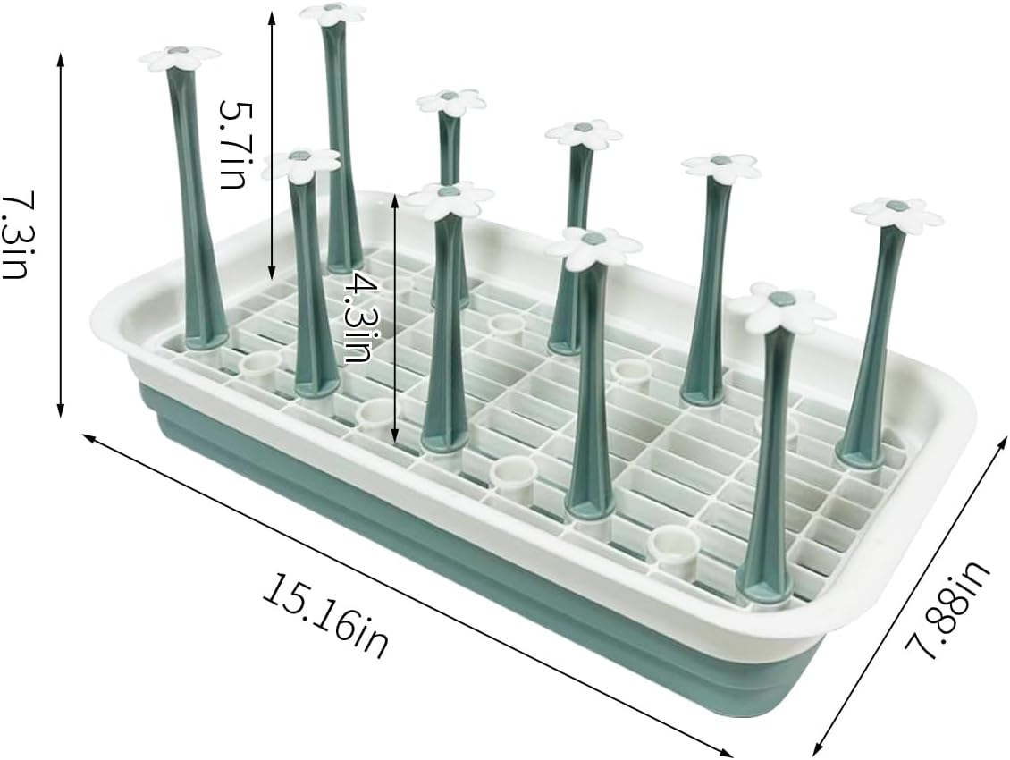 Large Countertop Bottle Drying Rack - Ideal for Insulated Water Bottles, Drinking Glasses, Sports Bottles, Baby Bottle Drying Rack, Tumblers, Mugs, Bottle Washer image number 4