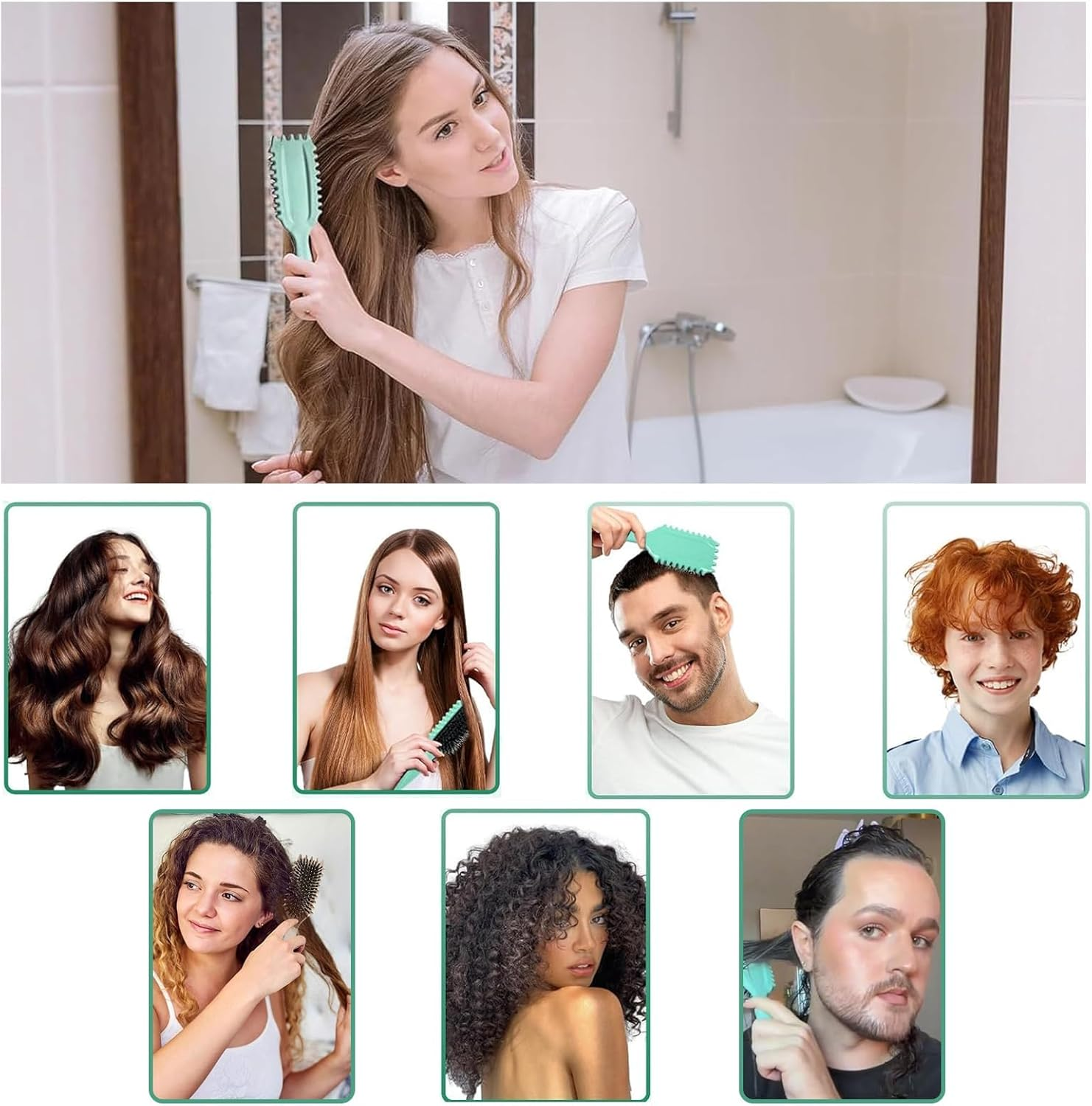 Curly Hair Brush, Curl Comb, Curl Define Styling Brush for Curly Hair, Curly Hair Brush, Curl Define Styling Brush, 2024 New Curly Hair Brush for Detangling for Combing Men and Women (Purple)