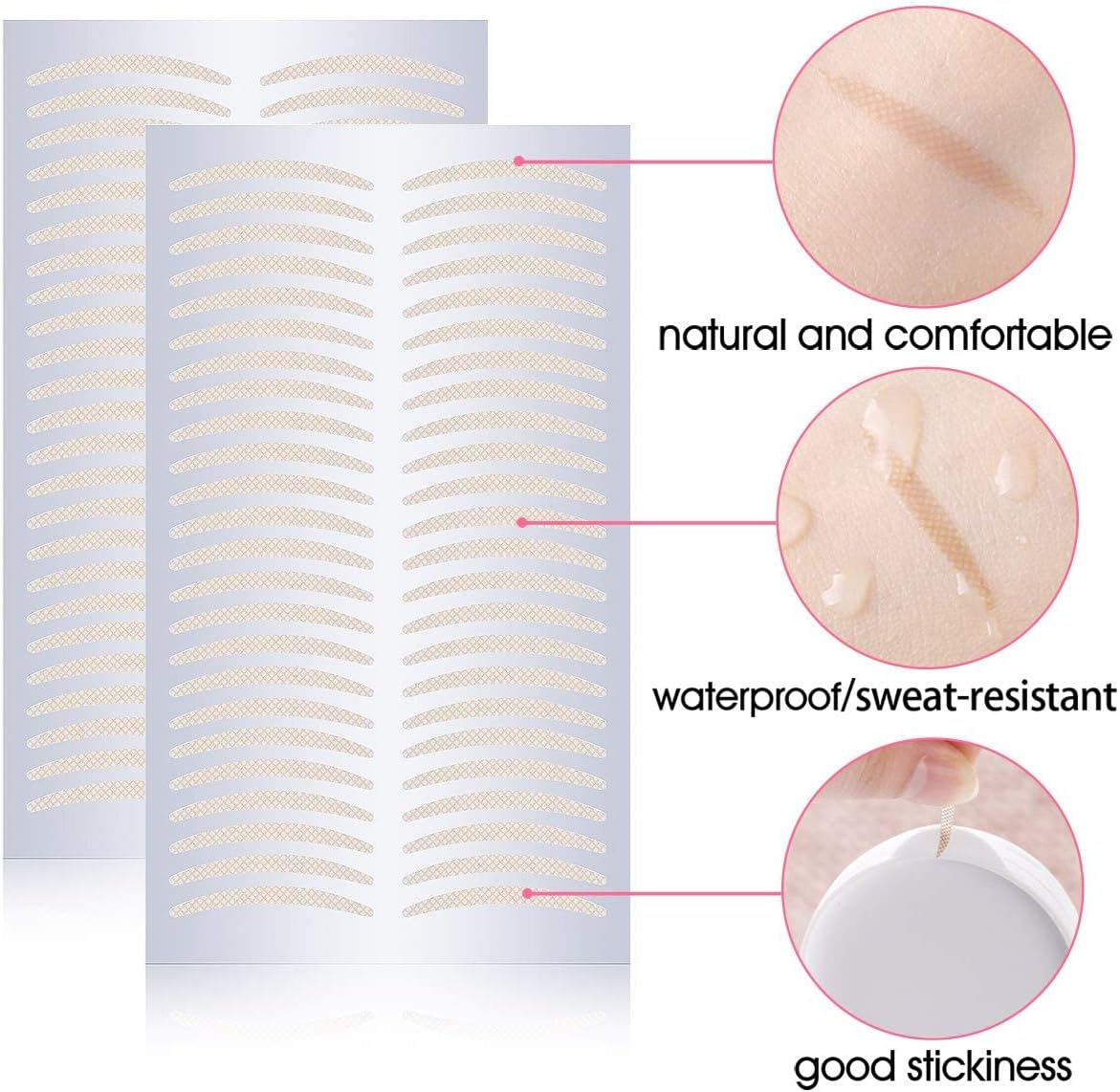 Breathable Single Side Sticky Double Eyelid Tape Paste Stickers Medical Grade Latex Free Eyelid Tapes, Perfect for Hooded Droopy or Mono-Eyelids (Slim) image number 3