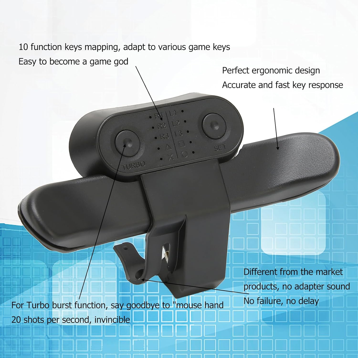 Controller Paddles for Controller,Multifunction Ergonomic 10 Key Mappings Back,Professional Controller Paddles Button Attachment for Controller image number 4