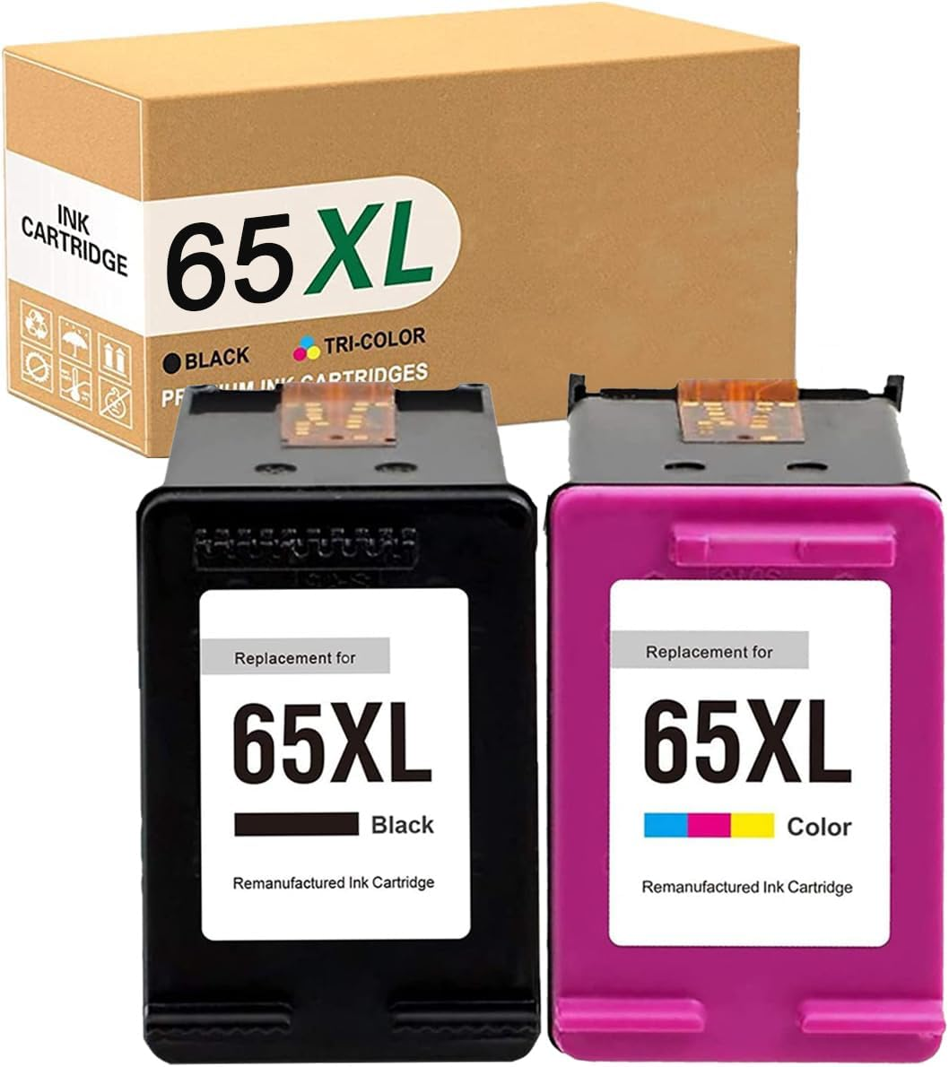 65XL Ink Cartridg Compatible for HP Ink 65 65XL Works with HP Deskjet 2600 2620 2621 2622 3722 3752 Envy 5020 5030 5058 5052 5055 (1 Black 1 Color) image number 6