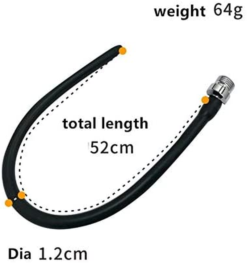 Silicone Nozzle Enema Attachment Reusable Douche Black Hose Nozzle (20 In) image number 6