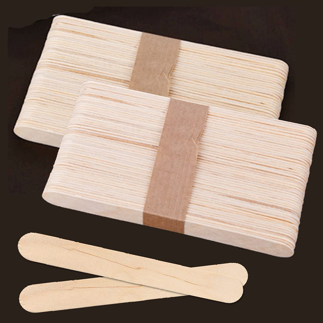 100Pcs Wooden Waxing Wax Spread Spatula Sticks Beauties Factory Hair Removal Disposable Large Wood Applicator Flat Spatulas Craft Art image number 5