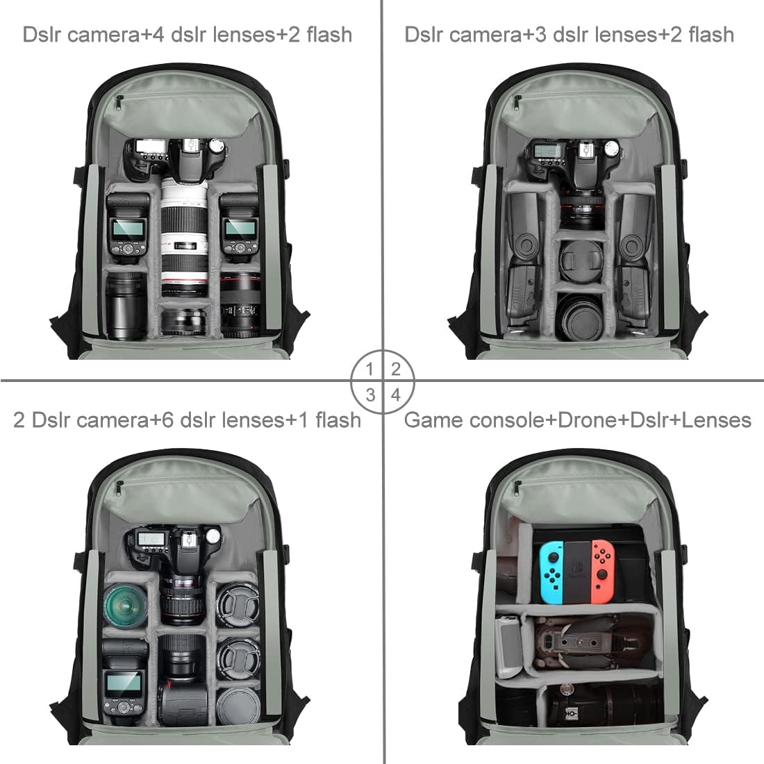 Camera Backpack ，PULUZ Waterproof Scratch-Proof Camera Bag with Rain Cover for Laptop/Digital Camera/Dslr SLR Cameras Lenses Photography Accessories image number 2