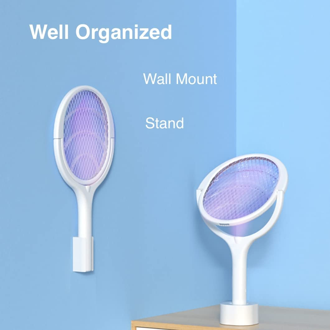 Bug Zapper, Mosquito Killer USB Rechargeable Electric Fly Swatter (White) image number 5