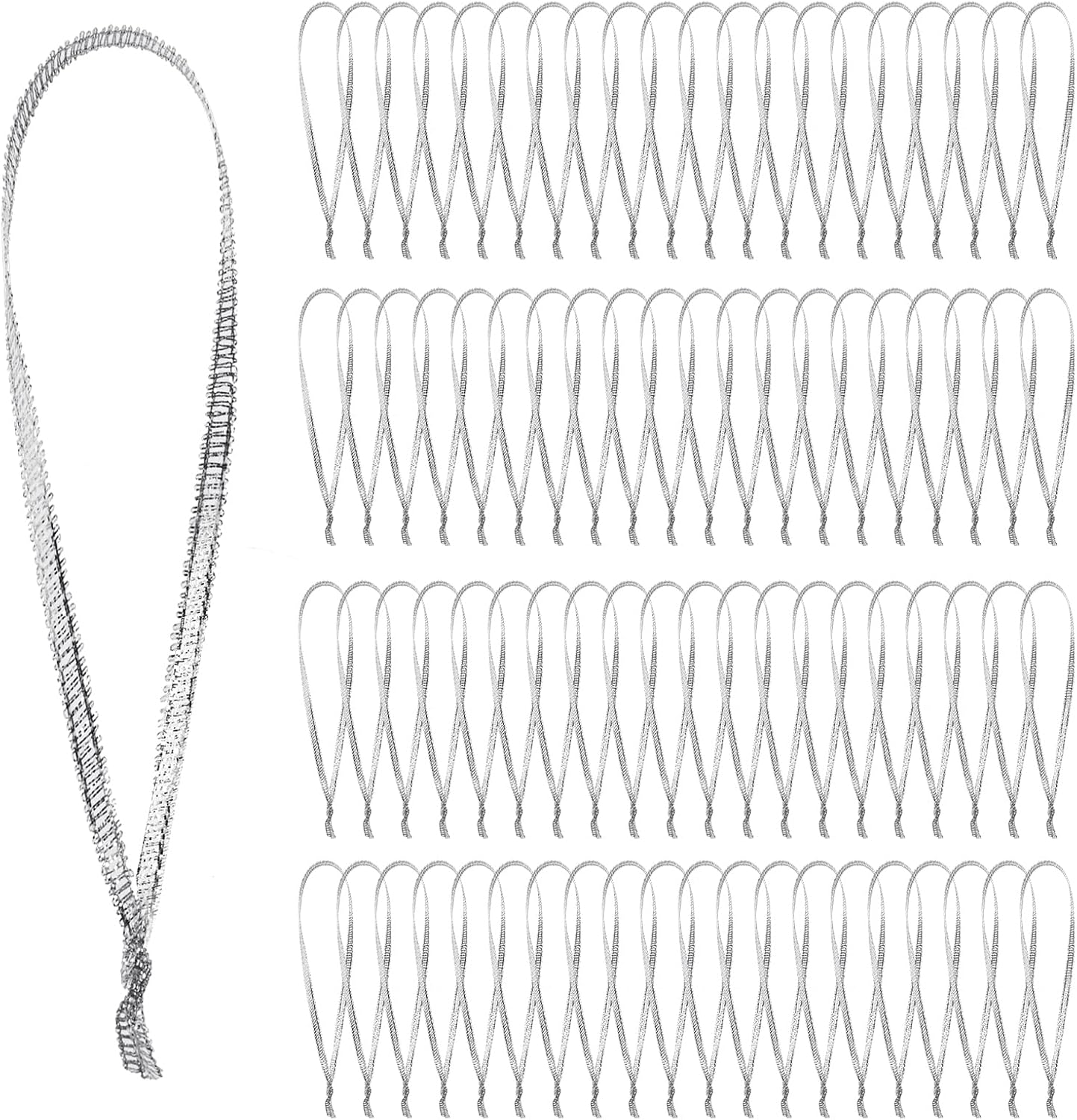 100 Pcs Red Christmas Ornament Ribbon, Polyester Fiber, 11X0.12 Inches, 100 Count, Christmas Hanging Ornaments