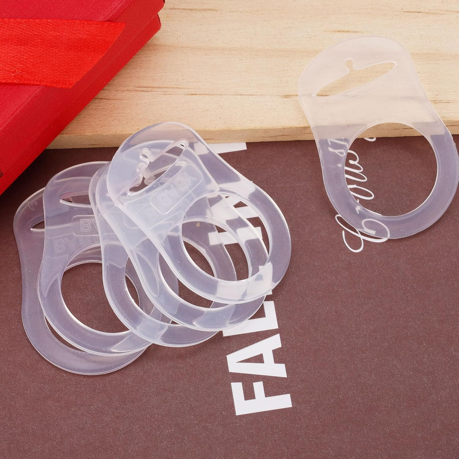 10Pcs Baby Nipple Clips Adapter Rings, Premium POM Holder Clips Newborns Universal Fit for Nipple Holder & Dummy Soother(Transparent) image number 6