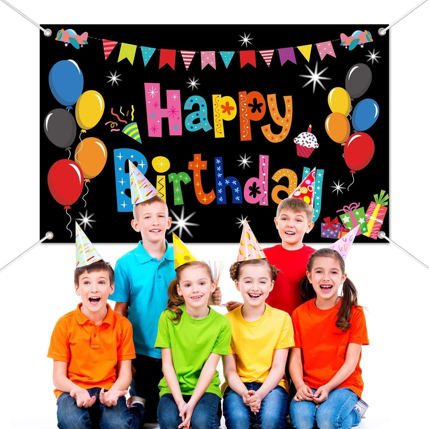 Colorful Happy Birthday Party Decorations Rainbow Birthday Banner Backdrop Large Happy Birthday Yard Sign Backgroud It'S My Birthday Party Indoor Outdoor Decorations Supplies for Boys Kids Girls image number 4