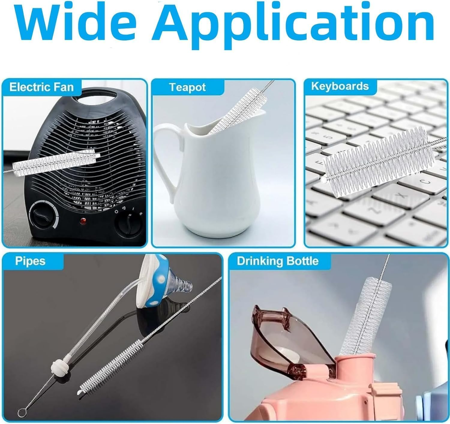 Straws Set Fit for Yeti Rambler Bottle, Including 4Pcs Replacement Straws and 2Pc Cleaning Brush, 9.6 Inch Length Drinking Straws Reusable Replacement Straws image number 3