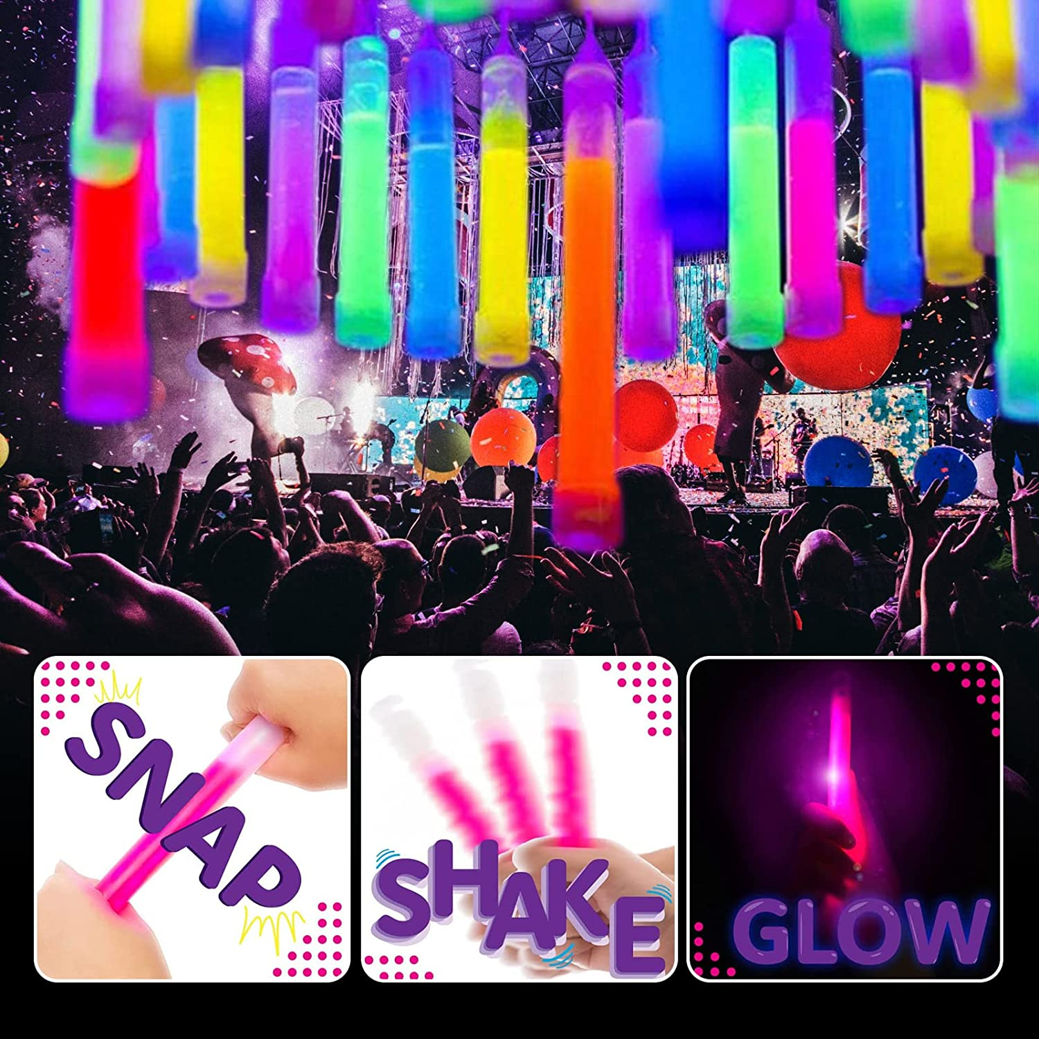32Pcs Ultra Bright Glow Sticks in Bulk - Multi Use Glowsticks for Halloween, Parties, Concert and Survival Kit (Multi Color) image number 2