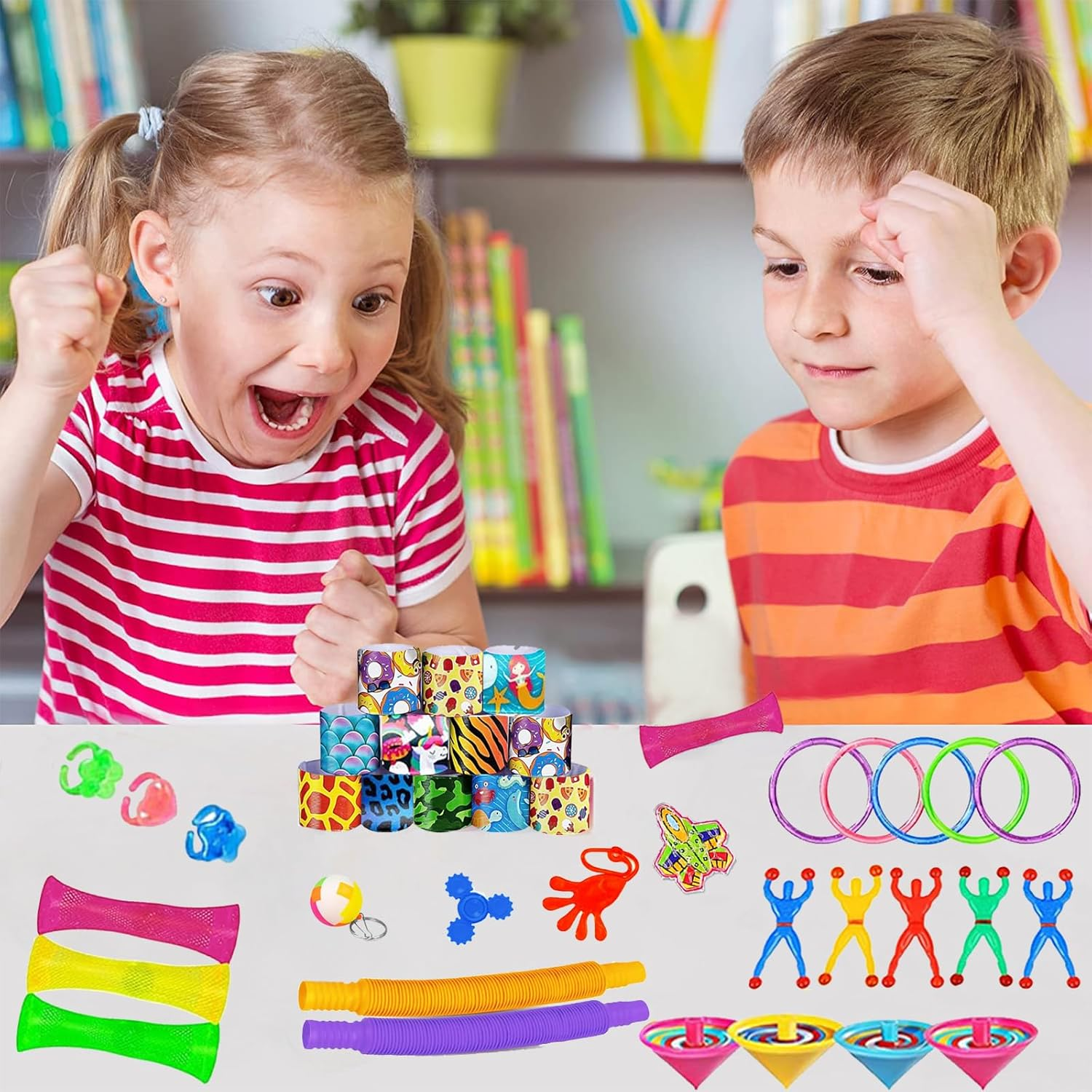 62 PCS Party Favours for Kids Prizes Box Toys, Goodie Bags Stuffers for Classroom Reward Prizes, Birthday Gifts Toys, Treasure Chest Toys, Carnival Prizes Christmas Gifts for Kids 3-5 6-8 8-12 image number 3