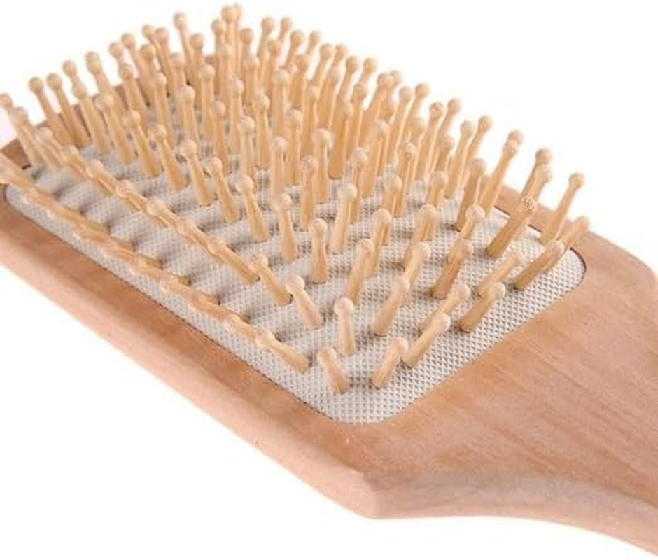 Natural Wooden Hair Brush Detangle Tail Comb, Paddle Hairbrush for Women, Men and Kids Make Thin Long Curly Hair Health and Massage Scalp. image number 1