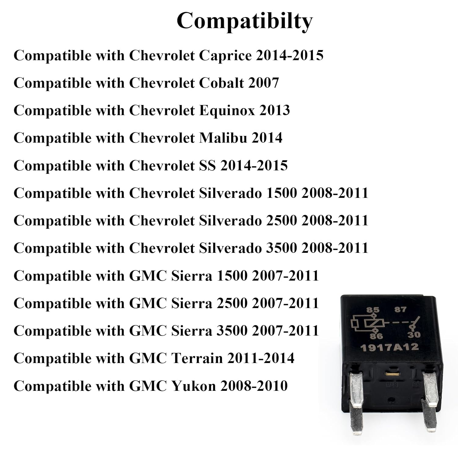 2Pcs 4-Pin Multipurpose Relay 12088567 15328866 8866 8567 Fuse Relay, D1786C High Power 4 Terminal Relay GM 13500114 301-1A-C-R1-U03