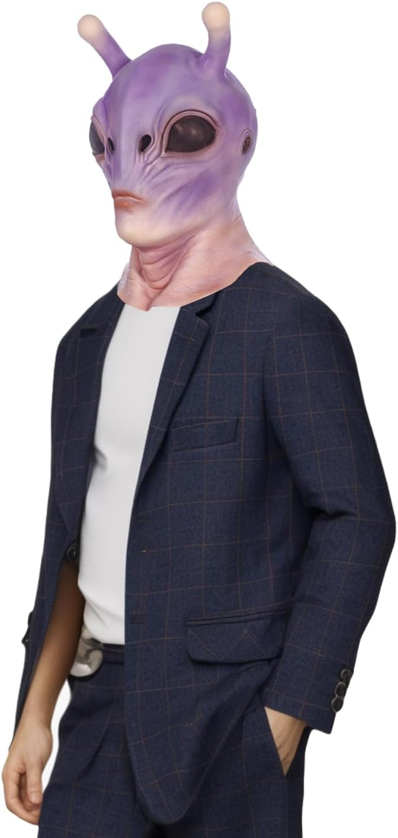 Horror Alien Mask Funny Halloween Monster Cosplay Mask Creepy Scary Masquerade Party Costume Accessories Full Head Latex Prop image number 4