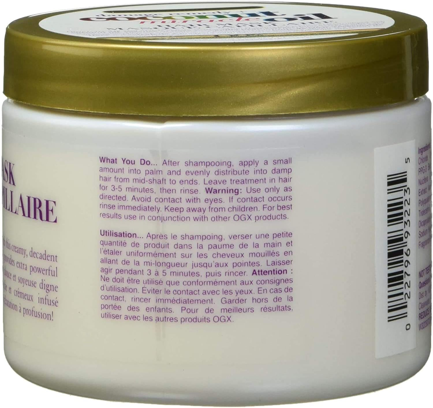 OGX Coconut Miracle Oil Hair Mask for Damaged Hair, 168G image number 4