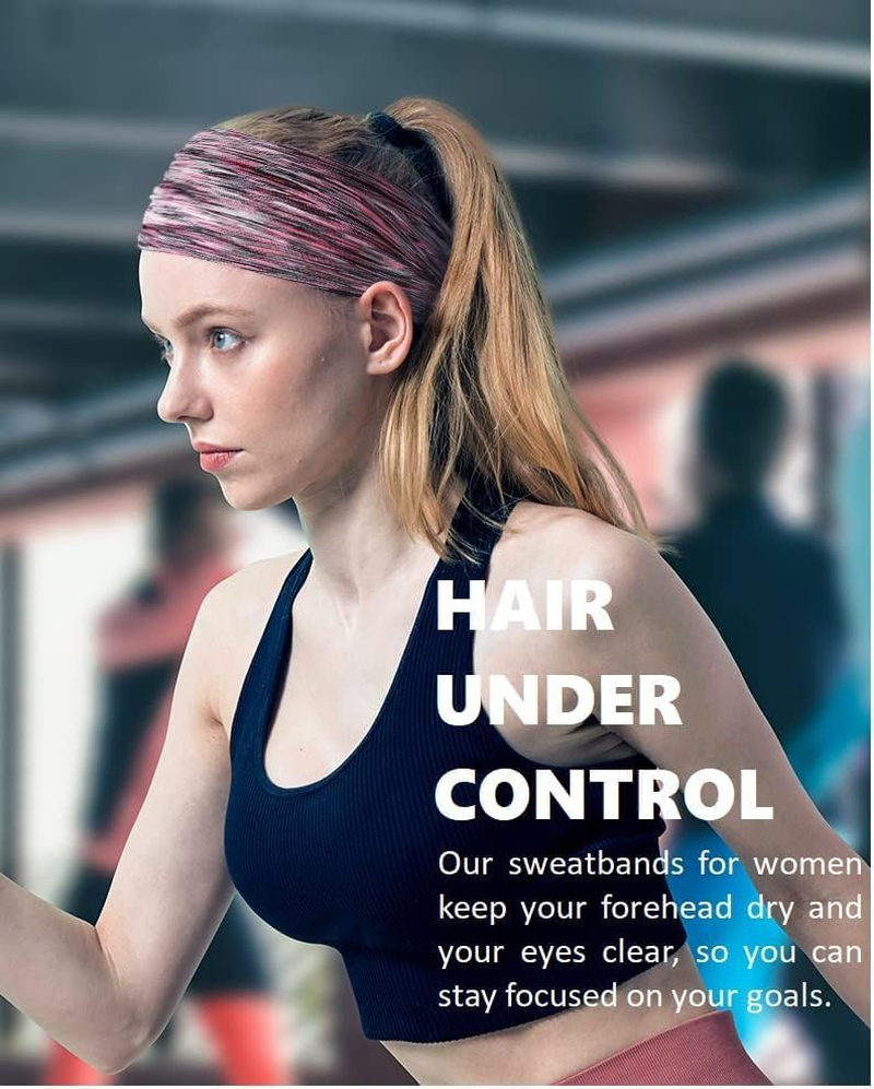 Workout Headbands for Women Non Slip Sweatbands Hair Band&rsquo;S for Women Athletic Hair Sports Yoga Running Moisture Wicking Headband image number 5