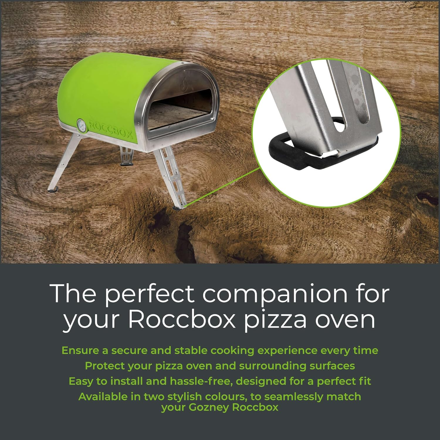 Gozney Roccbox Pizza Oven Black Rubber Feet Surface Protectors Pack of 3 image number 2