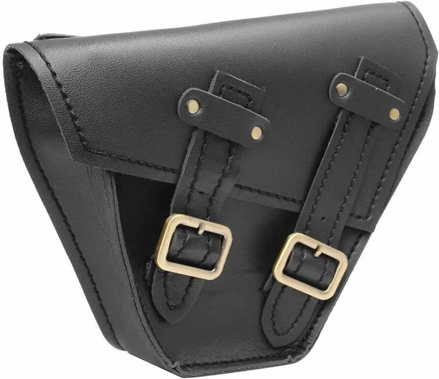 Motor Handlebar Bag Motorbike Saddlebags PU Leather Black/Brown Side Saddle Bags Luggage Storage Bag for Honda Rebel 300 500 Motorcycle Saddle Bag(L) image number 2