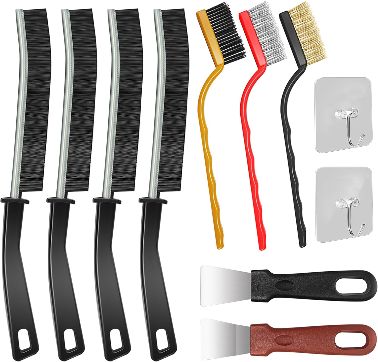 Hard Bristle Crevice Cleaning Brush, 11 Pcs Multifunctional Gap Cleaning Brush Tool Kits for Household, Full Sets Crevice Cleaning Brush for Kitchen Bathroom Toilet Crevice, Practical and Durable image number 6