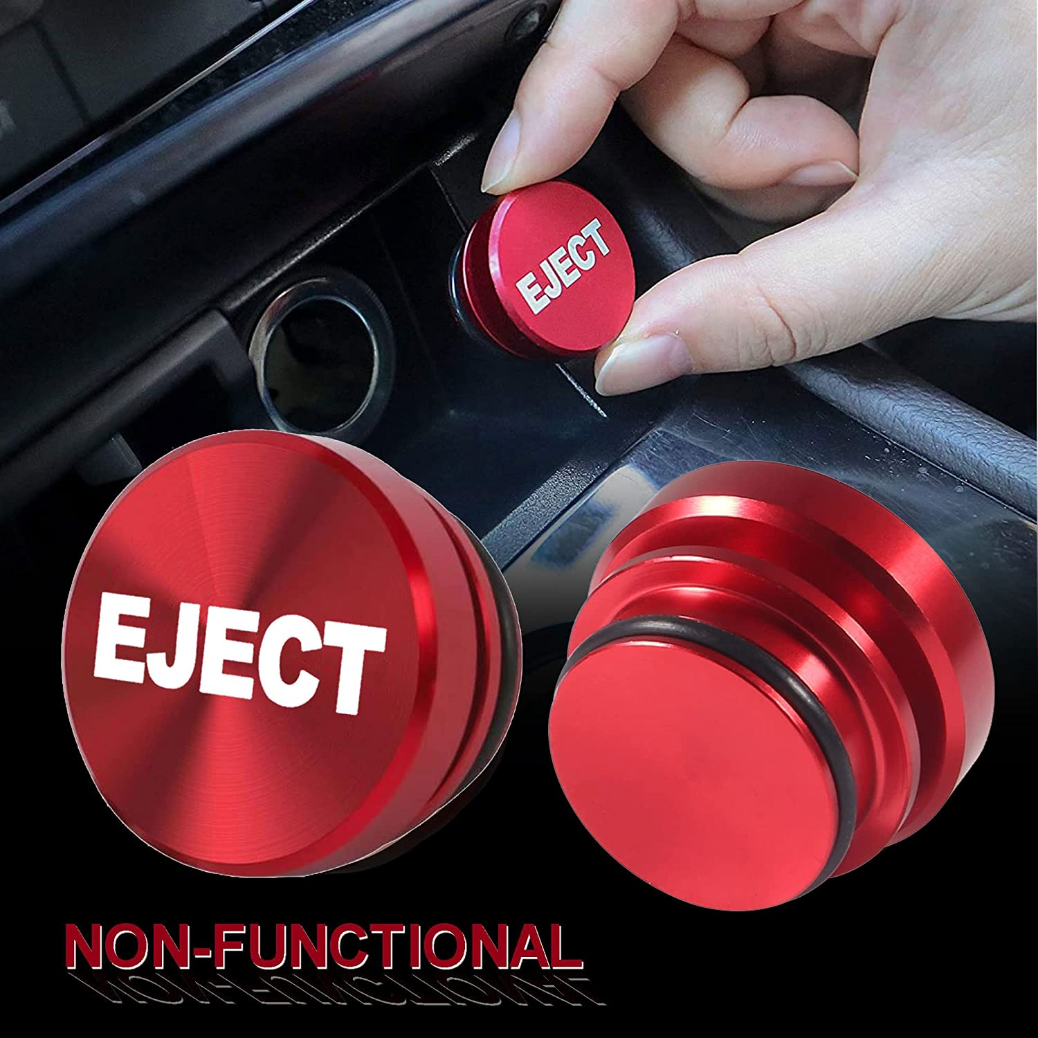 Aluminum Eject Nitrous Button Car Cigarette Lighter Plug Cover Fits Most Automotive Vehicles Boats with Standard 12 Volt Power Source (Eject Red + Nitrous Blue) image number 4