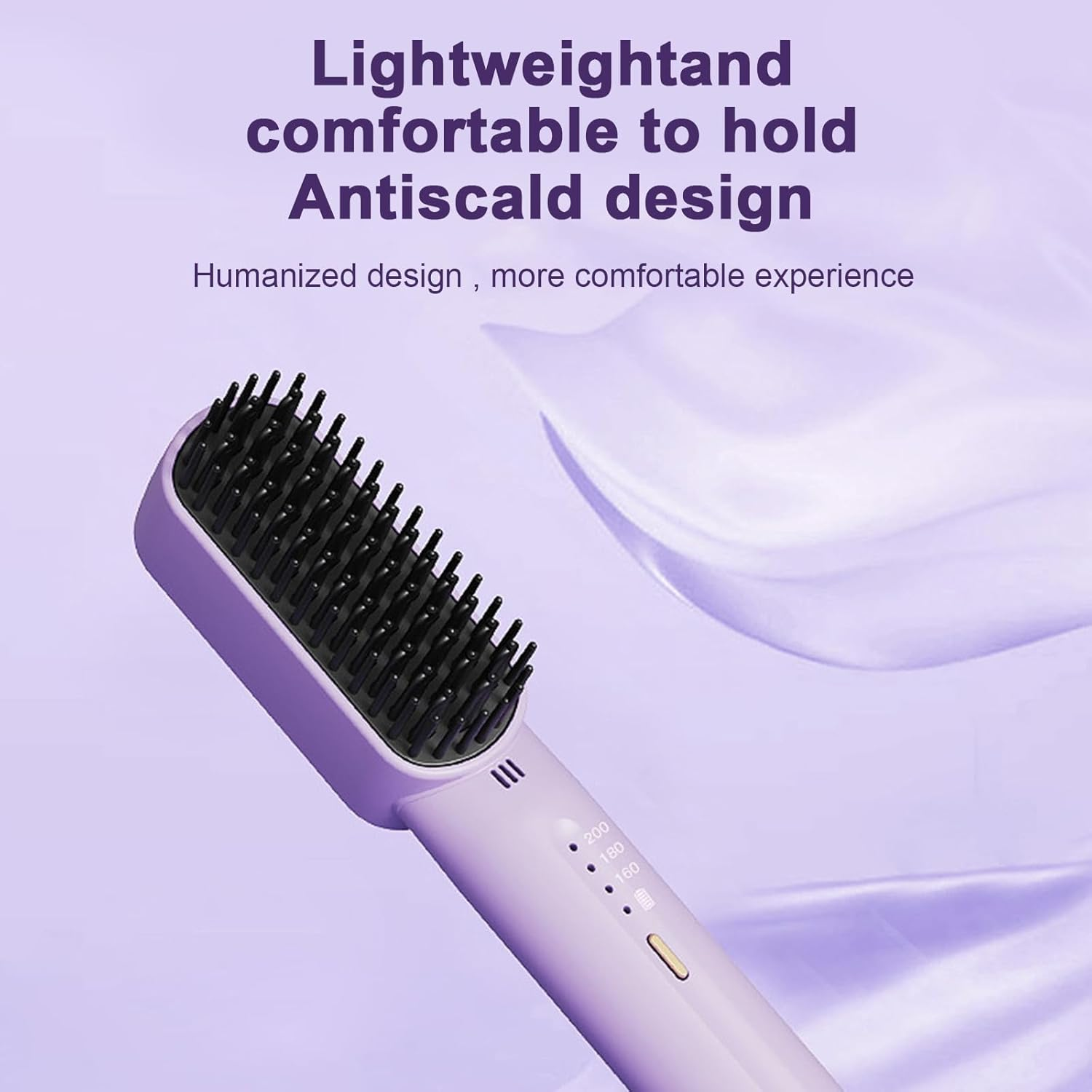 Portable USB Rechargeable Hair Straightener Curl Straight Dual Purpose Hair Straightening Comb image number 3