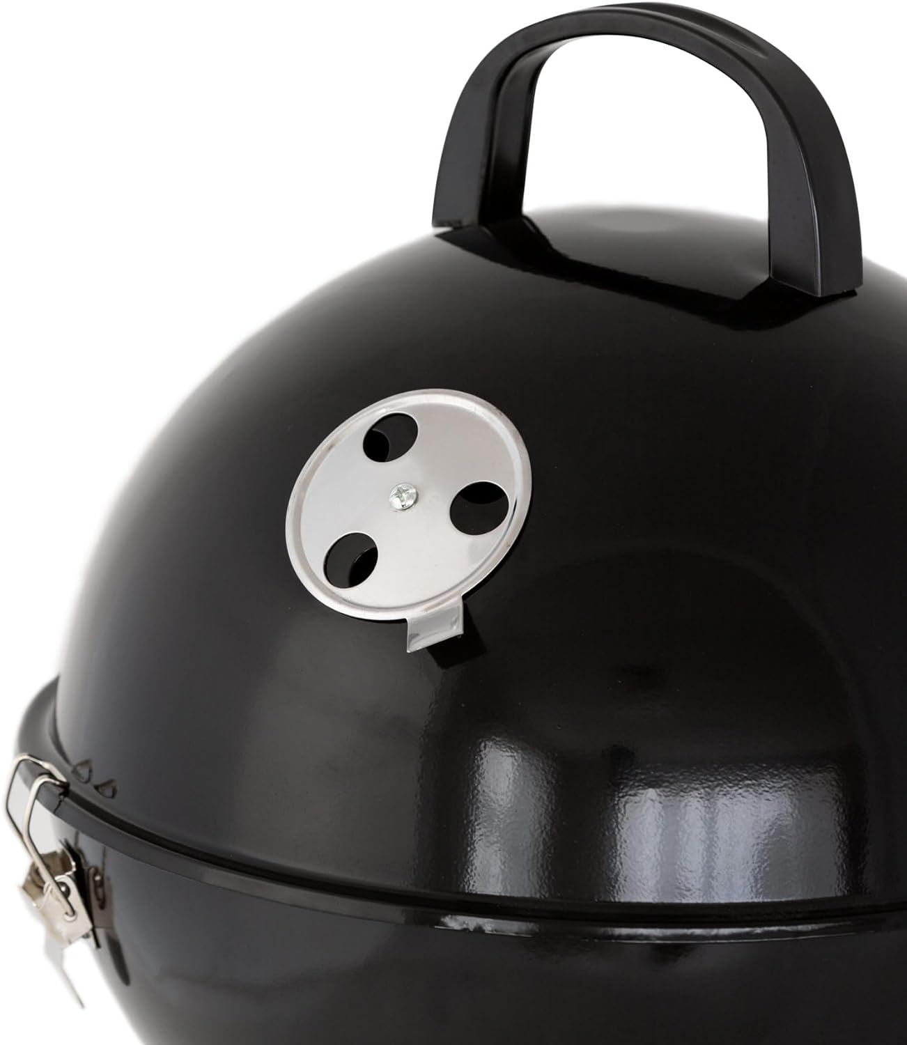 Healthy Choice Hacienda 31CM Kettle Portable Charcoal Grill: Lockable Hood, Black Enamel Coating, Efficient Airflow, Bakelite Handle, Compact Design - Convenient, Durable, and Easy to Clean - Black image number 4