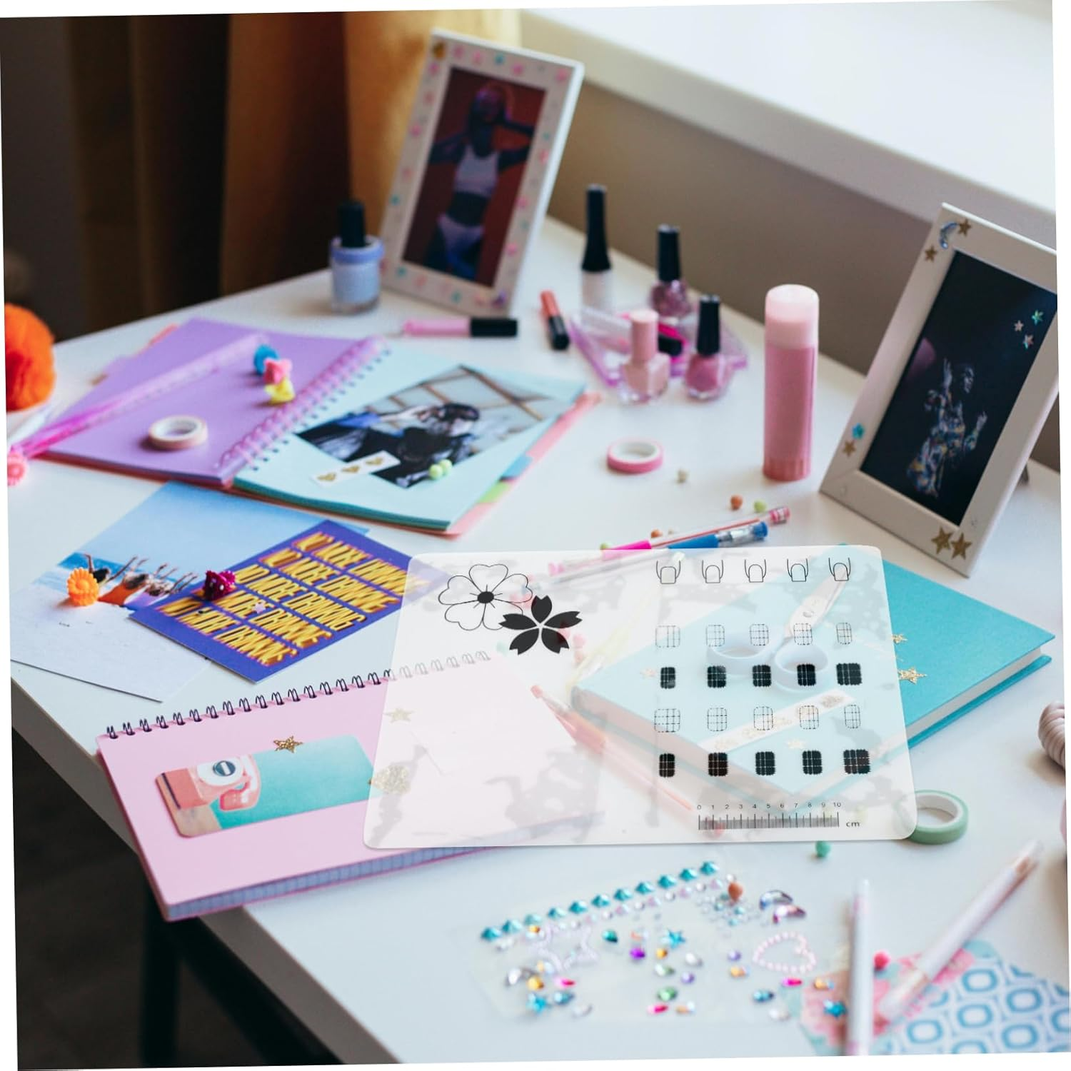 Nail Art Practice Pad Flexible Nail Kids Nail Painting Mat Manicure French Practice Nail Art Hand Nail Art Practice Hand Nail Drawing Pad Nail Practice Mat White image number 5