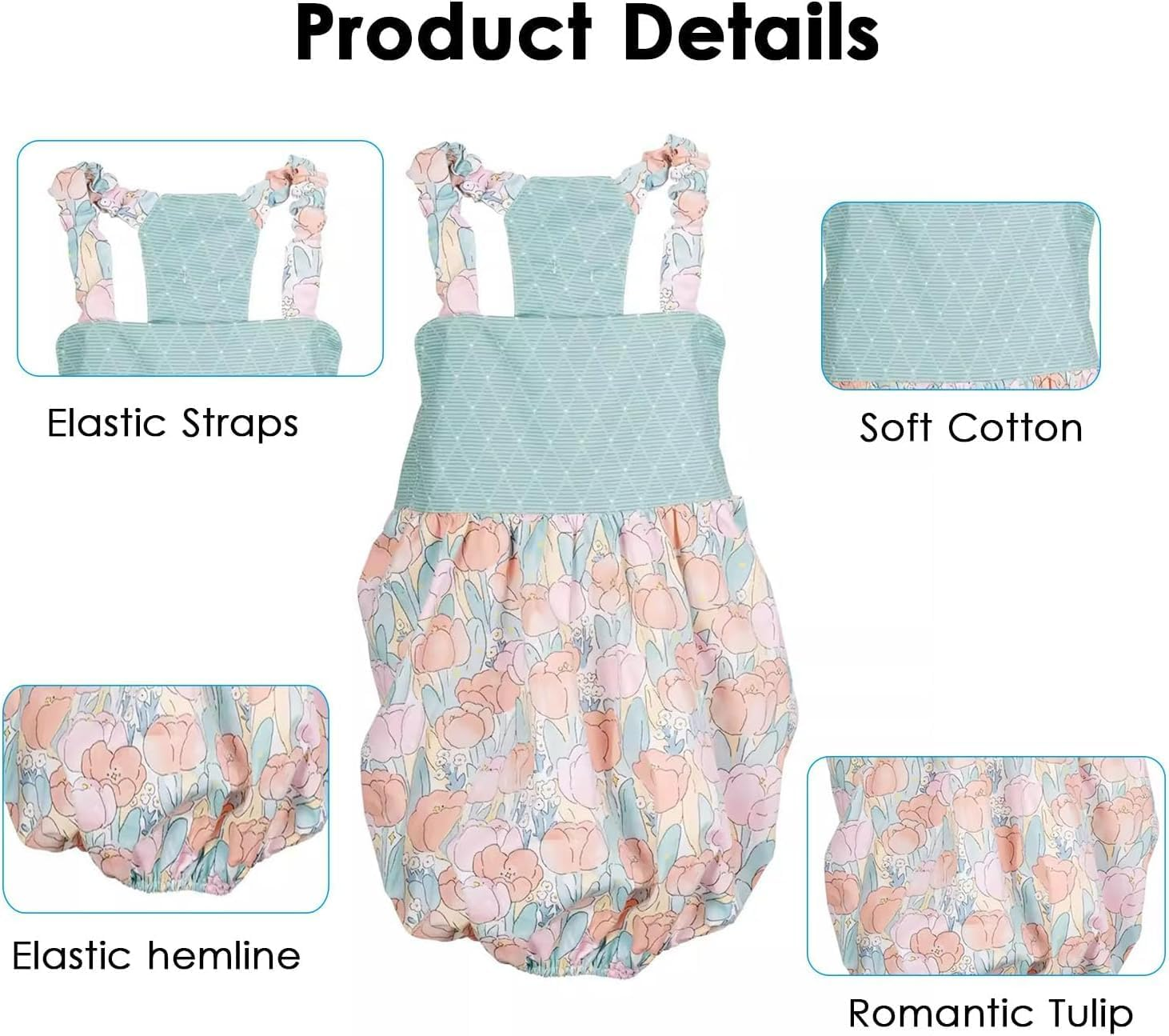 Dog Dress for Small Large Dogs,Floral Dog Wedding Dress Birthday Easter Dresses,Spring Summer Dog Clothes (Blue, M) image number 2