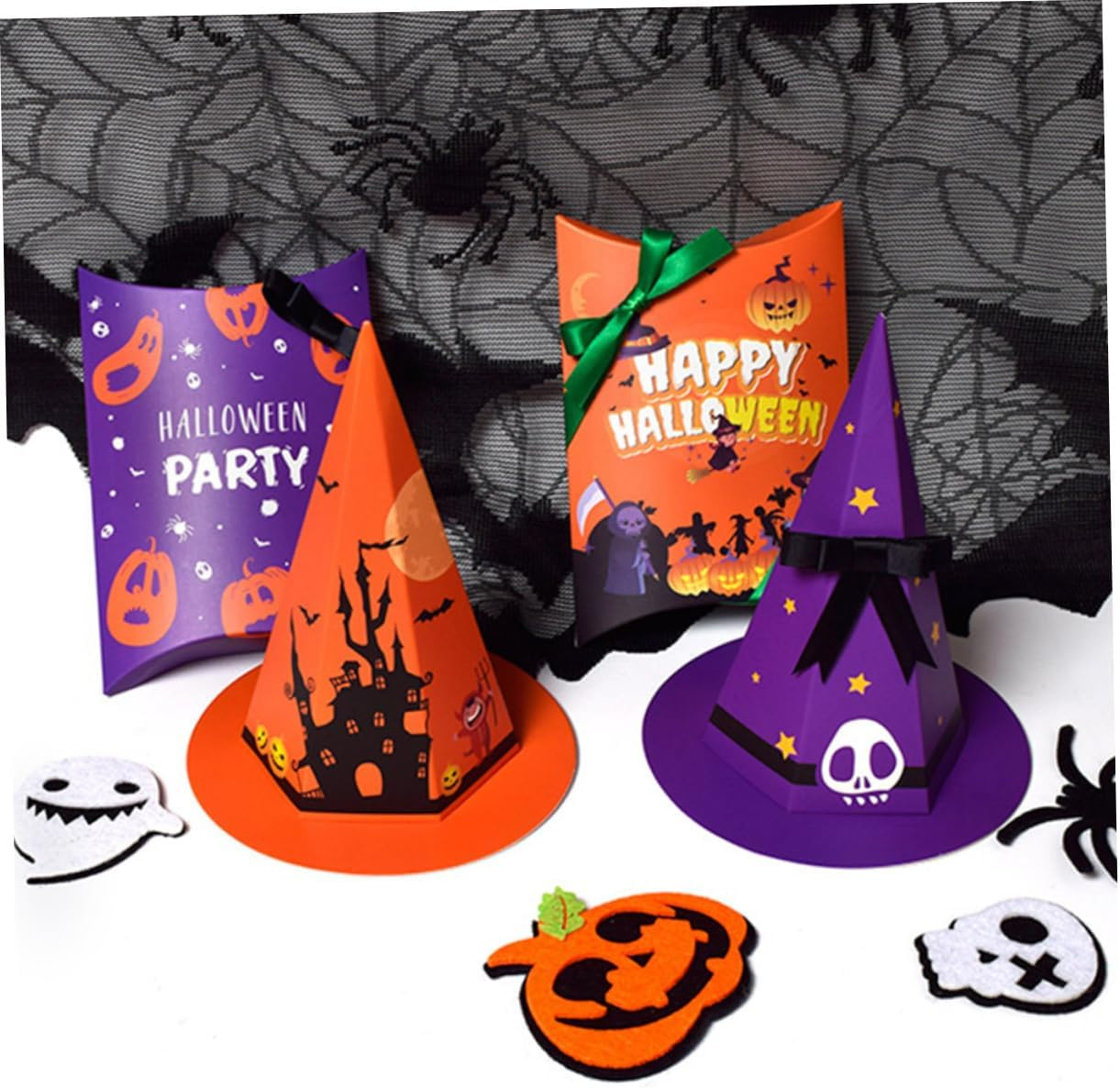 20Pcs Unique Cartoon Hat Candy Boxes for Halloween Holding Case for Party Supplies Trick-Treat Treats and Festive Celebrations image number 3