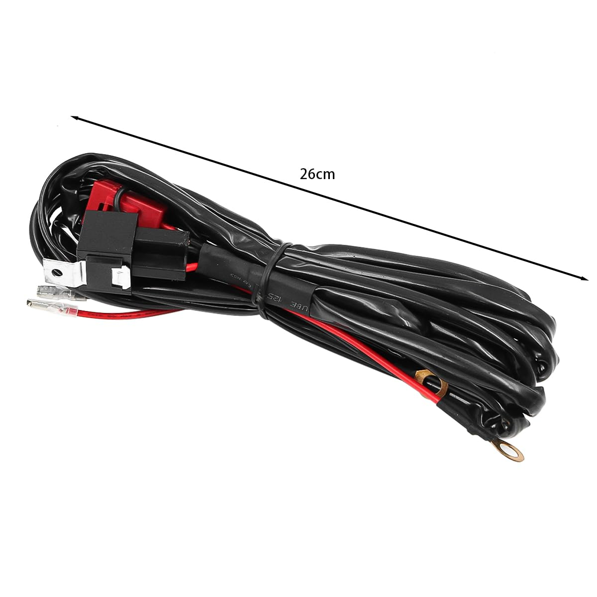 NUZAMAS LED Light Heavy Duty Wiring Harness Kit 12V/40A Fuse Relay On/Off Switch Relay for Work Lights off Road Driving Lights Two Lead image number 3