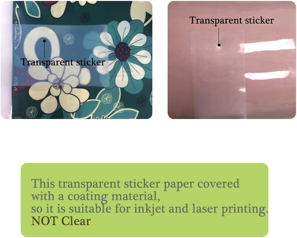 Sticker Paper Quality Waterproof A4 Clear Self Adhesive Sticky Back Label Printing Paper Sheet Inkjet Laser Printable (Transparent) image number 4