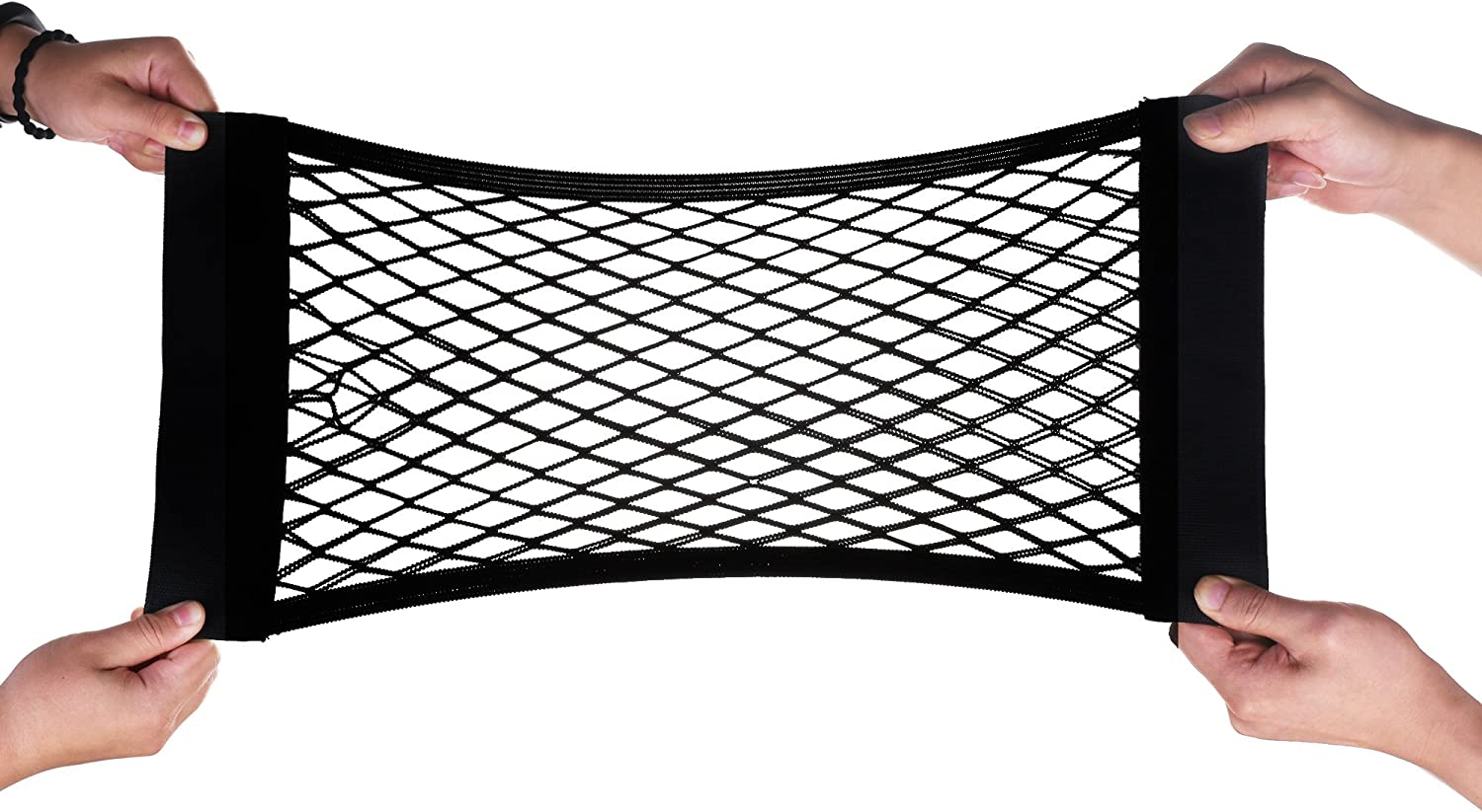 Cosmos Universal Mesh Cargo Net Wall Sticker Organizer Pouch Bag Storage Mesh Net for Car Trunk, Pack of 2 with Tape Stickers image number 4