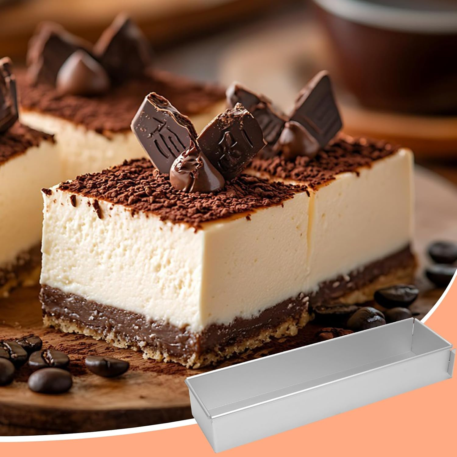 Rectangular Baking Mould 40 X 10 Cm, Adjustable Rectangular Mousse Cake Mould Made of Aluminium Alloy with 2 Spatulas Cake Mould Square for Cake Preparation Toast Bread Baking Layered Cakes image number 4