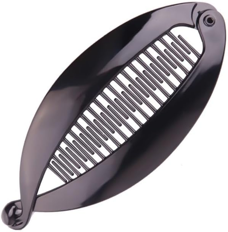 Large Banana Clip Hair Comb, Flexible Banana Clips Hair for Thick Hair Ponytail Holder Interlocking Banana Hair Clips Styling Hair Banana Clips for Women (Black, 14CM) image number 4