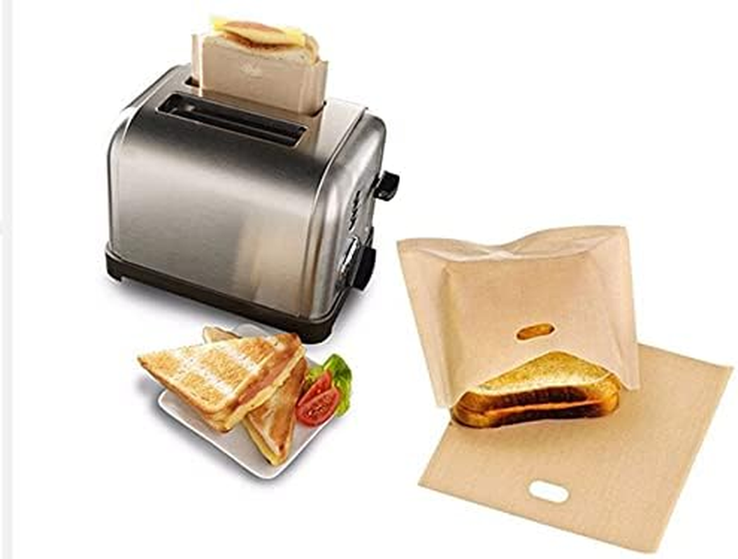 5 Pcs Toastie Pocket Bag Non-Stick Reusable Toaster Sandwich Bags Pouch (5, 16 * 16.5 Cm)