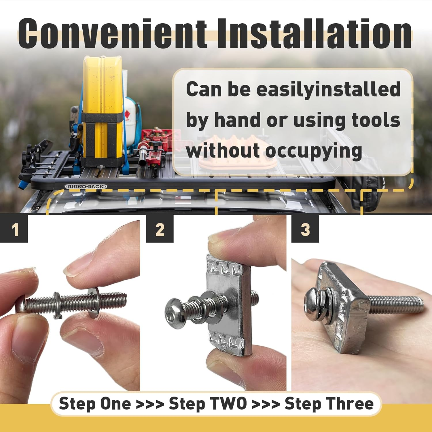 20Pcs Screws Kit for Rhino-Rack Pioneer Rotopax, M6 304 Stainless Steel Machine Screws for Rhino Rack Pioneer Rotopax Screws Nut Kit Machine Screws Accessories for Car Bracket 43203 (25Mm) image number 4