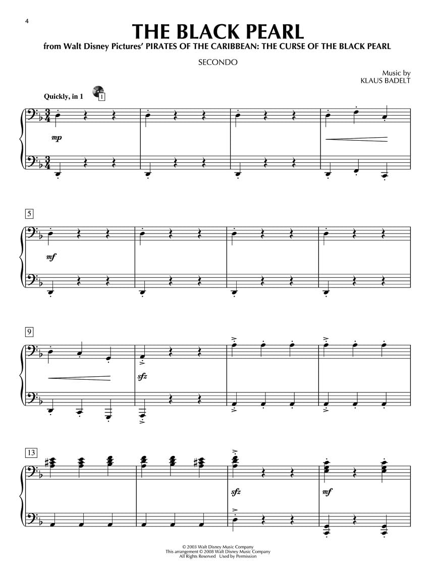 Pirates of the Caribbean - Piano Duet Play-Along Volume 19 Book/Online Audio: Piano Duet Play-Along Volume 19 Nfmc 2020-2024 Selection image number 4