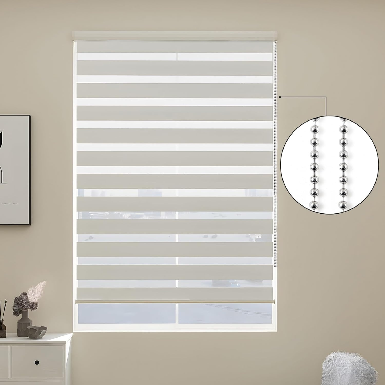 197 Inch Beaded Ball Pull Chain Extension Roller Shade Bead Chain Extende, Great Pulling Force Stainless Steel with 10 Connectors (4.5Mm, Silver) image number 3