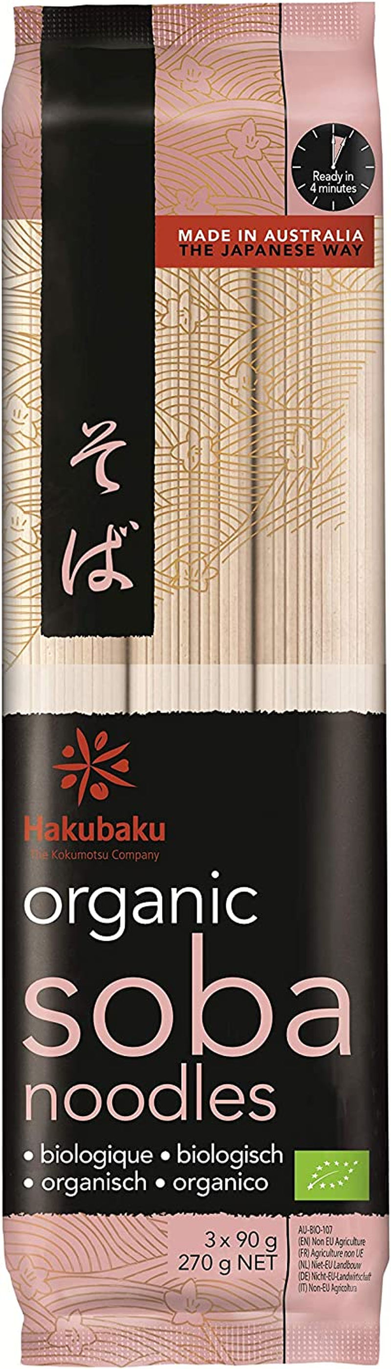 Hakubaku Organic Soba Noodle, 270 G image number 4