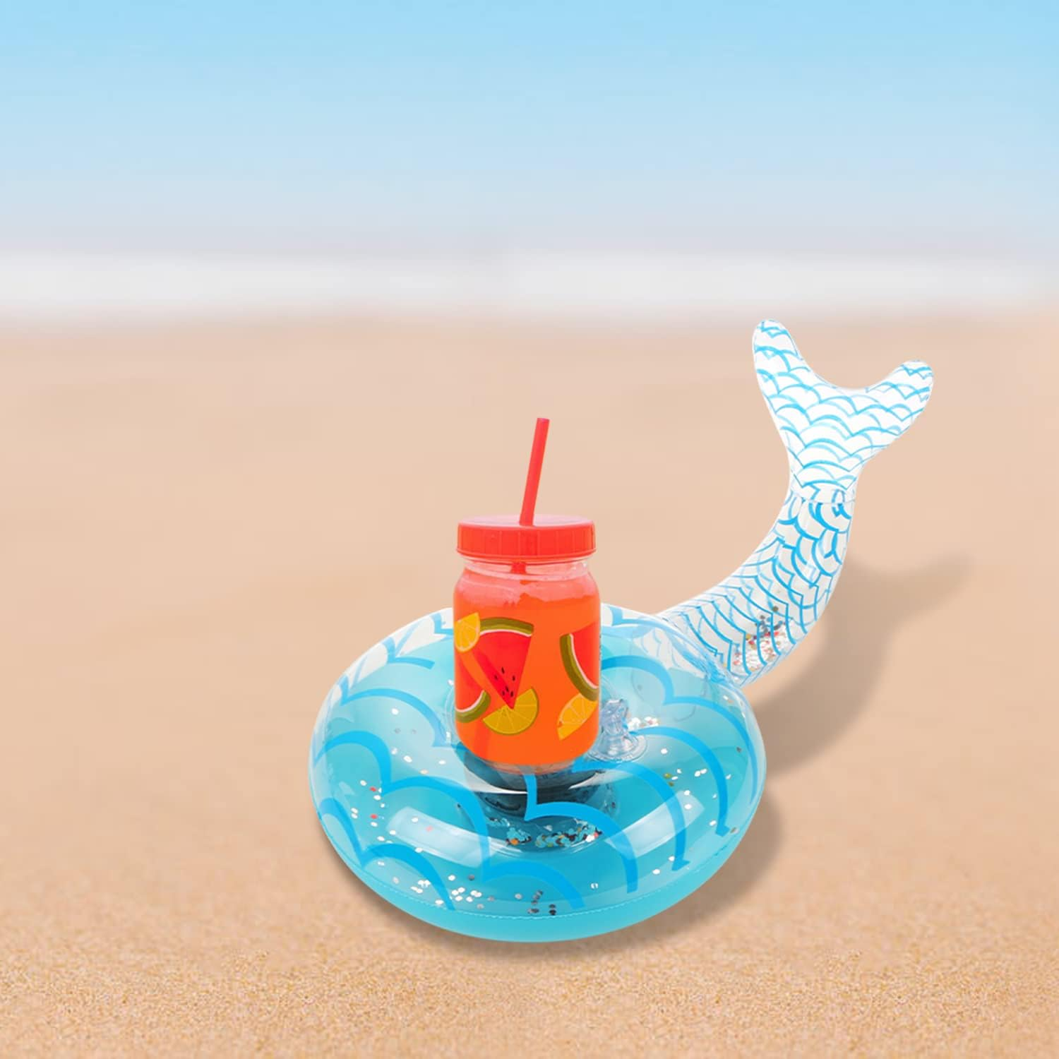 6 Pack Mermaid Inflatable Drink Holder, LIYDE Drink Floaties Floating Drink Holder for Swimming Pool Drink Holder for Pool Party Pool Accessories for Adults image number 4