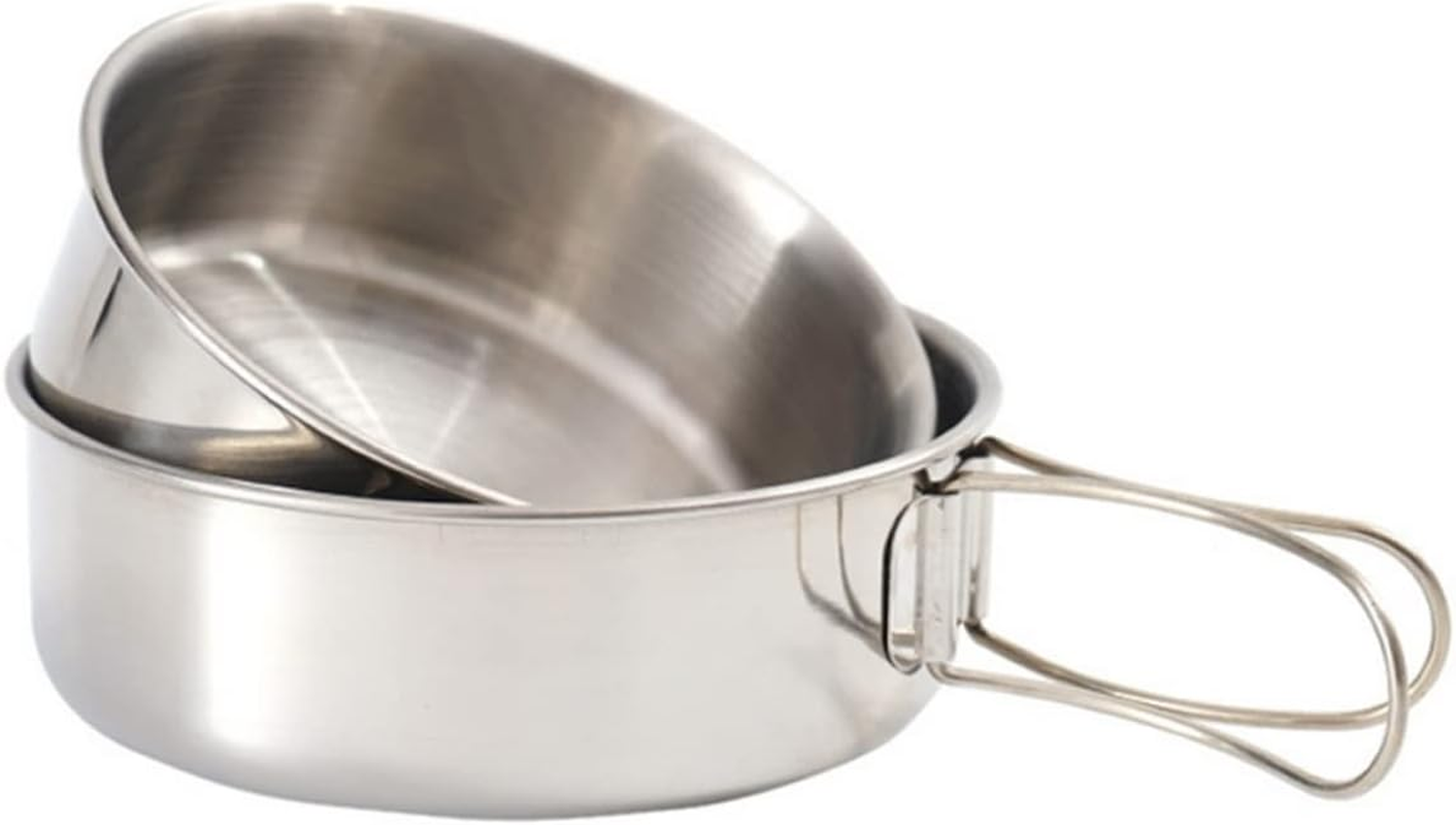 BESPORTBLE 3Sets Mini Folding Bowl Stainless Steel Portable Camping Hiking Bowls for Outdoor Travel Use image number 2