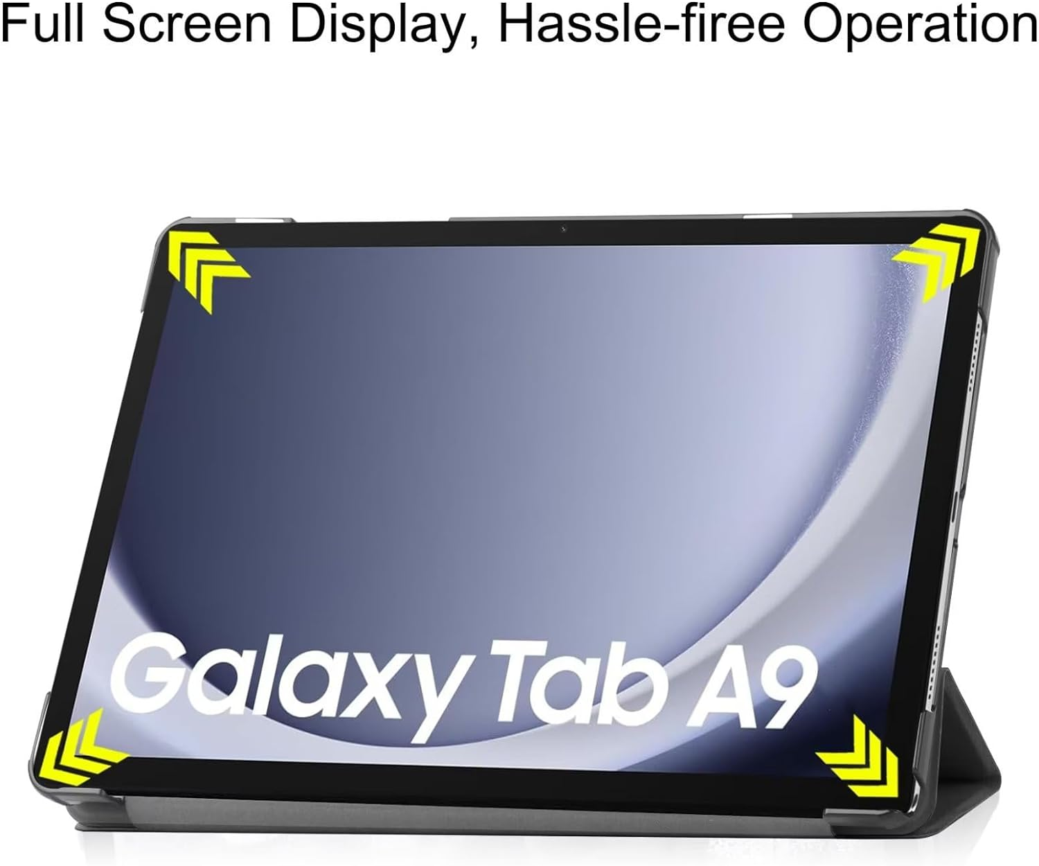 T Tersely Leather Case Cover for Samsung Galaxy Tab A9 (8.7 Inch 2023)(SM-X110, SM-X115), Slim Stand Hard Back Shell Smart Sleep/Wakeup Cover for Samsung Galaxy Tab A9 - Black image number 5