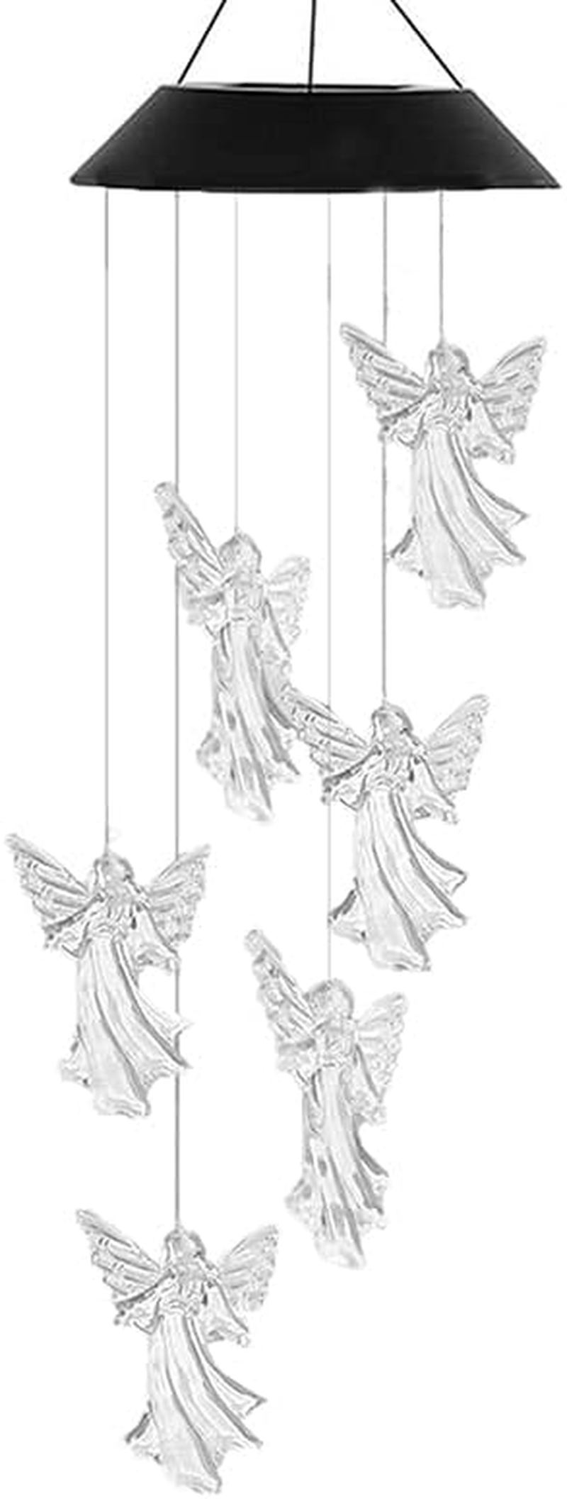 Colour Changing Wind Chimes LED Light Hanging Decor Outdoor Solar Powered Garden, Durable Crystal Ball Design, Night Glow, Easy Installation, 6-12 Hours Working Time