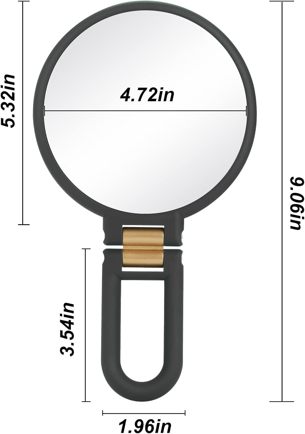 Magnifying Travel Mirror, Hand Mirror with Handle - Double Side Hand Held Mirror with 1X 30X Magnification & Foldable Handle, XICEN Portable Travel Makeup Hand Mirror for Women (Black) image number 6