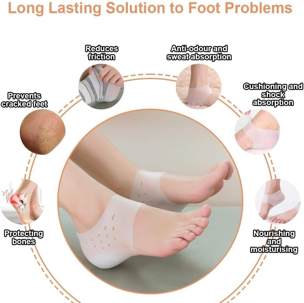 Silicone Gel Heel Socks Silicone Gel Guard,4Pairs Silicone Heel Protector Heel Cups,Silicone Gel Heel Protectors Heel Cups,Silicone Heel Protectors Heel Cups image number 4