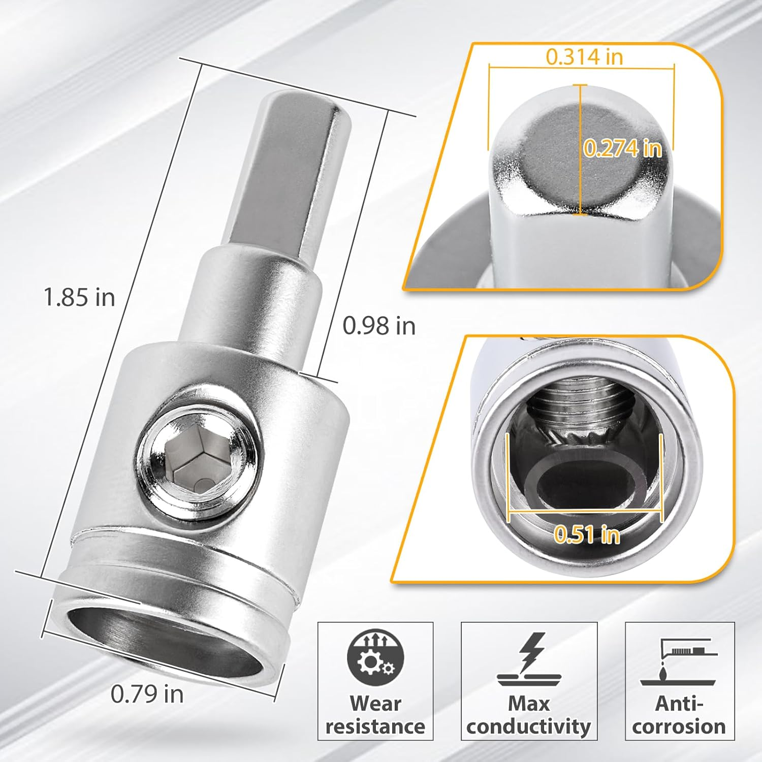 4PCS Heavy-Duty Car Stereo Audio Wire Reducer - 0 Gauge to 4 Gauge for Amp Input, AWG Pin Power & Ground Connection image number 2